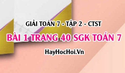 Giải bài 1 trang 40 Toán 7 tập 2 SGK Chân trời sáng tạo